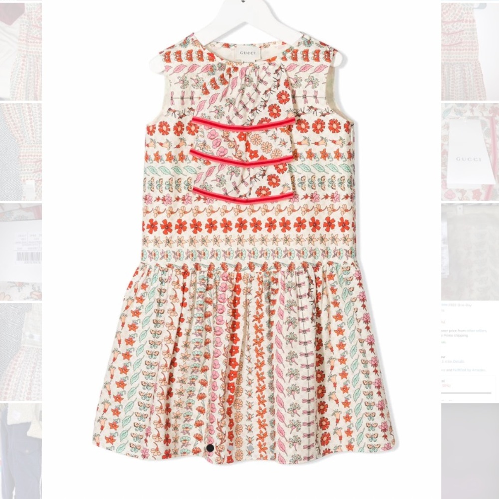 Gucci Girls Floral Dress Size 8 New Authentic